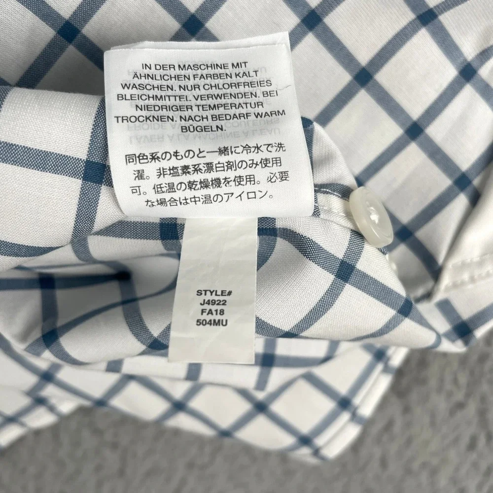 J.Crew Ludlow Men's Dress‎ Shirt S 15 33 Blue White Grid Check Classic Fit